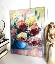 Load image into Gallery viewer, Autumn Wall Art, Autumn Flowers, Original Oil Painting, Unique Artwork for Fall, Thanksgiving Gift, Floral Wall Art