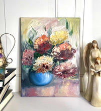 Load image into Gallery viewer, Autumn Wall Art, Autumn Flowers, Original Oil Painting, Unique Artwork for Fall, Thanksgiving Gift, Floral Wall Art