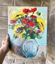 Load image into Gallery viewer, Sunflower Painting, Bouquet of Sunflowers, Original Wall Art, Floral Artwork, Sunflower Gift, Christmas Gift for Mom, Floral Gift for Her